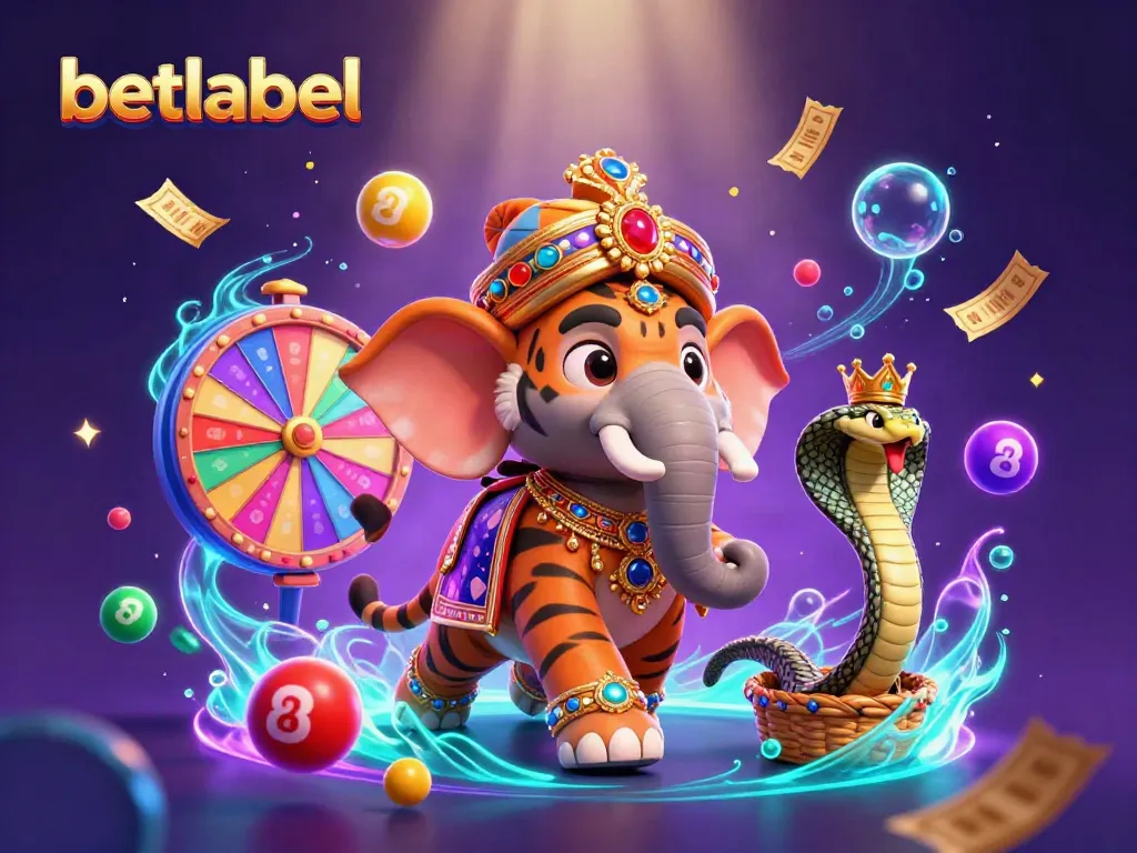 Join the excitement of betlabel with vibrant casino elements and characters in a captivating scene.